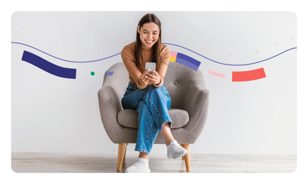 young woman payment plan on phone